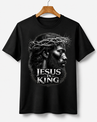 Load image into Gallery viewer, Black Jesus Is King portrait T-Shirt | Crown of Thorns Christian tee