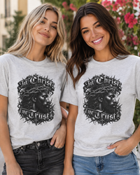 Load image into Gallery viewer, In Christ We Trust Jesus Portrait T-Shirt | Crown of Thorns Christian Tee