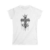Load image into Gallery viewer, Women's "Jesus Is King" T-Shirt — Classic Soft style White Tee