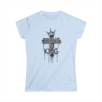 Load image into Gallery viewer, Women's "Jesus Is King" T-Shirt — Classic Soft style White Tee
